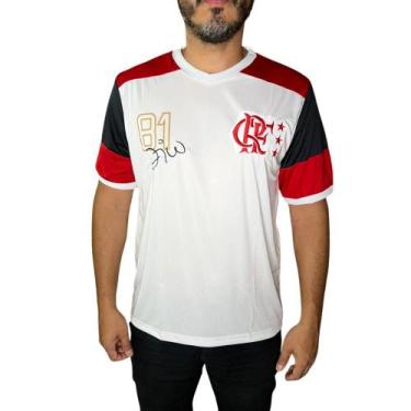 Imagem de Camisa Flamengo Zico Retro Masculina Branca -, G
