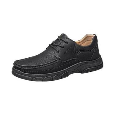 Imagem de Mocassins Casuais Masculinos De Couro Artesanais Respiráveis Com Sola 