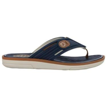 Imagem de Chinelo cartago masculino lyon iv 12531-br737, Bege, Azul, Castor, 40