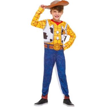 Imagem de Fantasia Woody Toy Story 4 Infantil Disney Macacão Longo Com Chapéu do