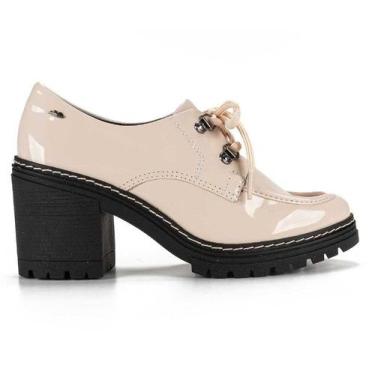 Imagem de Sapato Feminino Dakota Oxford de Salto Bloco Bege Claro - Modelo g5843