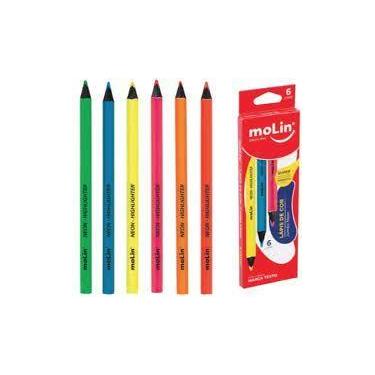 Imagem de Lápis de Cor Jumbo Neon Molin - Cores Vibrantes