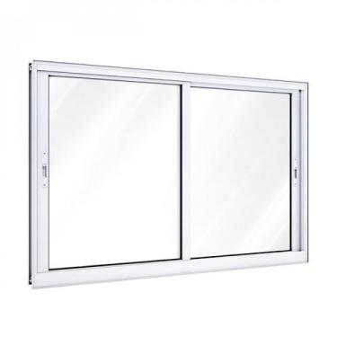Imagem de Janela de Alumínio de Correr 100x120cm 2 Folhas sem Grade Lucasa Alumí