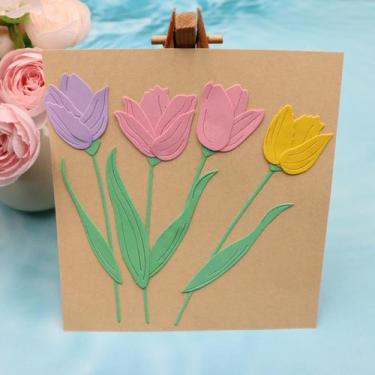 Imagem de Matrizes de Corte Metálicas Tulipas Feemkota para Artesanato DIY