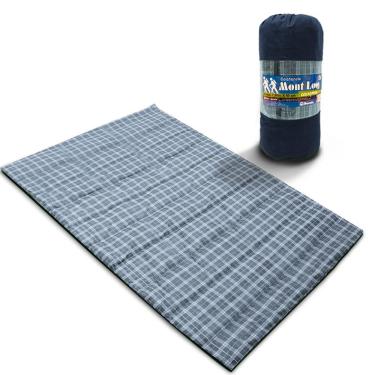 Imagem de Colchonete Casal 190x130cm Com Bolsa Para Transporte Xadrez Azul  