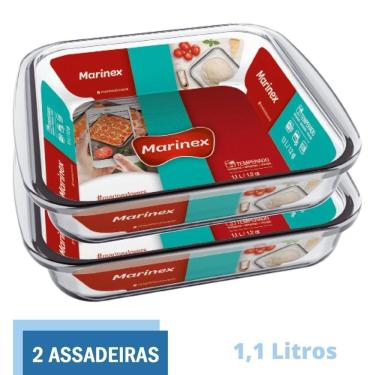 Imagem de Travessa Assadeira Lasanheira 1,1L Quadrada Marinex - 2 Un