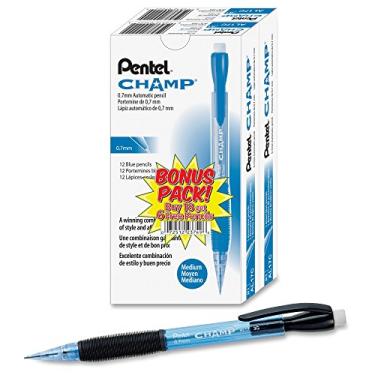 Imagem de Pentel Lapiseira recarregável, 7 mm, pacote com 24, barril azul (PENAL17CSWUS)