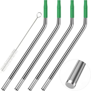 Imagem de YEOSEN Canudos Reutilizáveis de Aço Inoxidável com Filtro de Palha Removível, 4 Peças, 21 cm x 0,9 cm, para Café, Chá, Bebidas, Suco