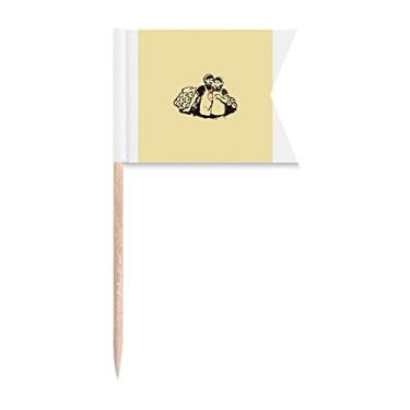 Imagem de Bandeiras de palito de dente de tecido promocional educativo vermelho da China para marcação de etiquetas para bolo de festa prato de queijo