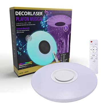 Imagem de Luminária De Teto Plafon Led Com Caixa de Som Bluetooth Rgb Colorido Com Controle Remoto E App