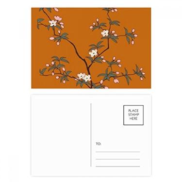 Imagem de Conjunto de cartões postais de aniversário com pintura verde e árvore da cultura vermelha