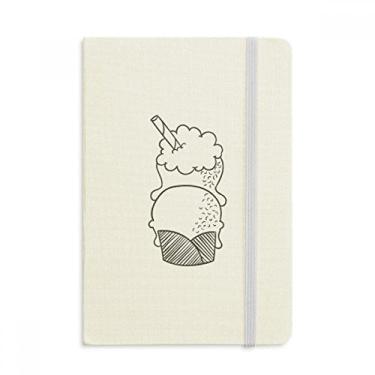Imagem de Caderno de anotações de sorvete com desenho de biscoitos, capa dura oficial, diário clássico