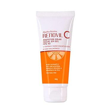 Imagem de Protetor Solar Facial Gel FPS 40 Com Vitamina C Nano Encapsulado Ácido hialurônico Renovil C Abelha Rainha 50g