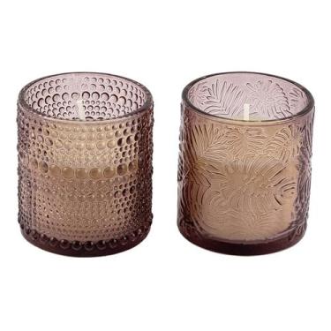 Imagem de Kit Velas Decorativas Aromatizadas Copo Vidro Fumê Perfumada