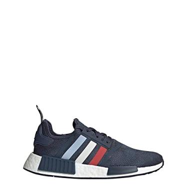 Imagem de adidas NMD_r1 Primeknit Tênis de corrida masculino, Azul marinho/branco / vermelho glorioso, 37