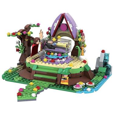 Imagem de Bela Adormecida Caixão de Cristal Branco de Neve Blocos de Construção Br