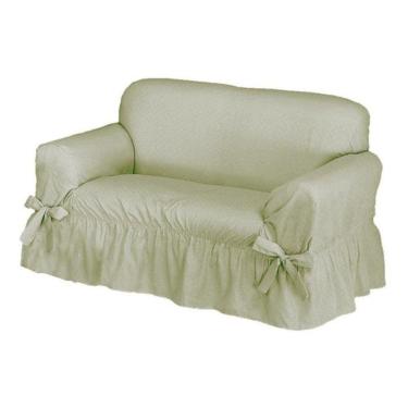 Imagem de Capa De Sofá 2 Lugares Avulso Gorgurão Maquinetado - Cáqui