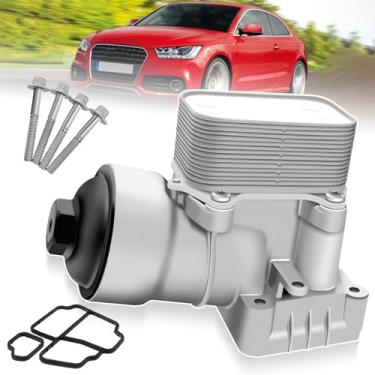 Imagem de Conjunto de caixa de filtro de óleo de alumínio atualizado adequado para VW Amarok Passat 2.0L 2012-2014 A3 Q3 2.0L 2012-2014 Substitui # 03L115389H 03L-115-389-H 03L115389B 03L115389C 03L115389C