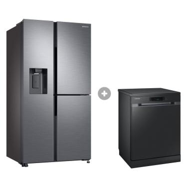 Imagem de Geladeira Side by Side RS65 602L com Flexzone 220V + Lava-louças 14 Serviços 127V Black