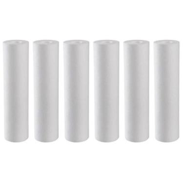 Imagem de Kit 6 Filtro Refil Cartucho Polipropileno Liso 10 1 Micra - Br Fish Aq