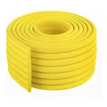 Imagem de 2 Protetor Quina Tiras Fita Canto Cantoneira Parede Rolo 2mt - Amarelo