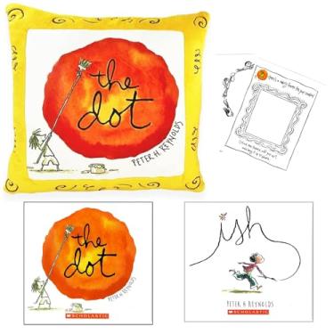 Imagem de The Dot and Ish Gift Set Includes Paperbacks by Peter H Reynolds, The Dot Cover 12"x12" Plush Pillow Book Buddy, and Activity Pages (Inspire Creativity, Imagination, Build Confidence, and Self-Esteem)