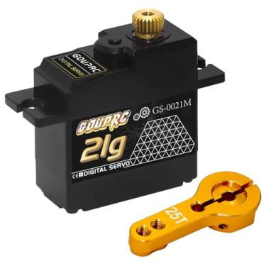 Imagem de GOUP RC 21G Micro Digital Full Metal Gear Micro Servo with 25T Servo Arm for 1/14 1/16 1/18 RC Crawler Car Upgrade Servo Parts Model Boat Airplane Robot （1PC）