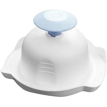 Imagem de Suporte de segurança alimentar azul para fatiador ou ralador de bandolim, protetores anticorte de dedo para ralador de vegetais, cortador de alimentos protetor de dedo para corte de mandrim