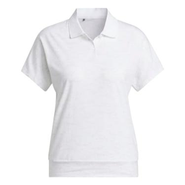 Imagem de adidas Camisa polo feminina de golfe estampada, Branco mesclado, M