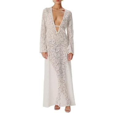 Imagem de Ronny Kobo Vestido longo feminino de renda Landon, Branco, G