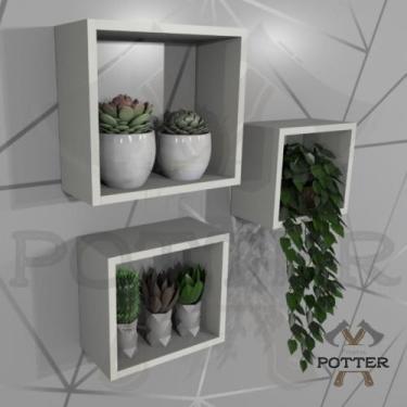 Imagem de Kit Conjunto Nicho de Parede Sala Quarto Cozinha Decorativo 3 Unidades