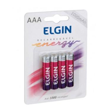 Imagem de 04 Pilhas Recarregável Elgin Aaa 1000mah 01 Blister C/4 Unid - A.R Var