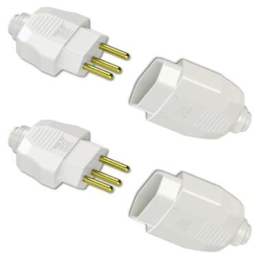 Imagem de Kit Conjunto Fêmea + Macho 2P+T 20A 250Vca Branco - WEG, 50 pares