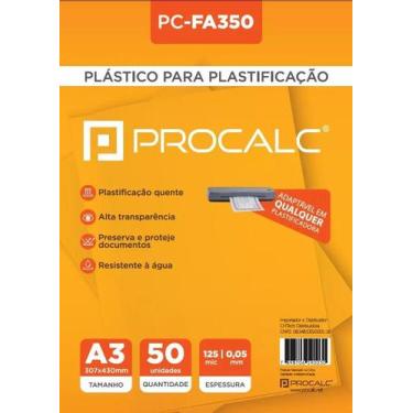 Imagem de Plástico P/ Plastificação PC-FA350 A3 307x430 125m 0,05 50un - Procalc