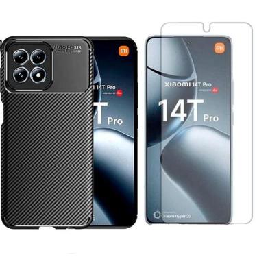 Imagem de Capa Anti Impacto Carbon Para Xiaomi 14T + Pelicula Hidrogel - GR Glob