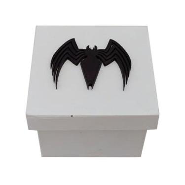 Imagem de Caixa Tampa Sapato com Aplique Vn 8x8x6 Mdf Madeira Branca - ATACADÃO 