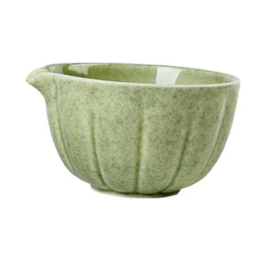 Imagem de Ｂｅｓｇａ Tigela de Matcha Cerâmica, Tigela Matcha Tradicional Japonesa, Contêiner de Mistura de Porcelana Artesanal, Copo Verde para Iniciante em Família, Verde
