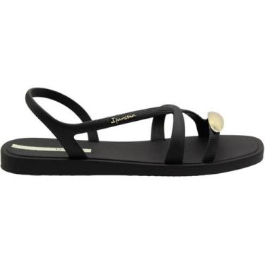 Imagem de Sandália Rasteira Ipanema Go Chic Confortável Feminina, Preto, 36