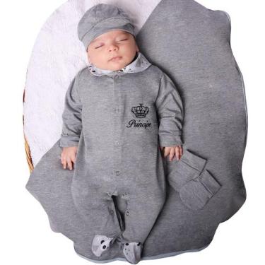 Imagem de Saída de Maternidade Menino Aconchego Príncipe Cinza 04 Peças P - Amor