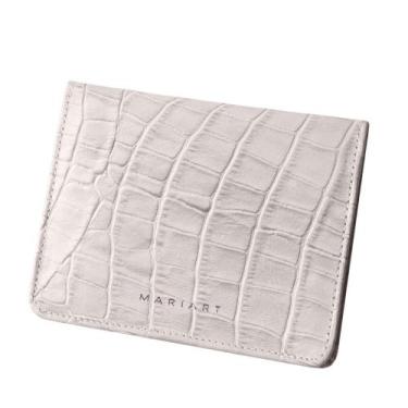 Imagem de Carteira Feminina de Couro Mariart 649 2.0, Croco off white