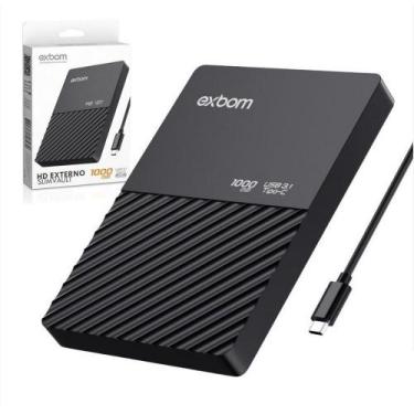 Imagem de HD Externo 1TB 1000GB USB Type C 3.1 Slim Vault Exbom HDE-S1TA