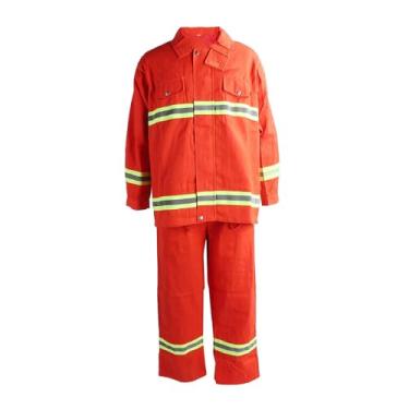 Imagem de Terno de Segurança Retardador de Chamas Tipo 97, Vestuário Com Isolamento Térmico e Fita Reflexiva (M)