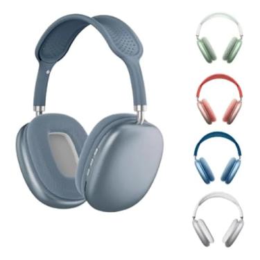 Imagem de Fone de Ouvido Sem Fio Headphone Bluetooth Regulável Entrada P2 Mp3, Design Ergonômico com áudio cristalino e conexão estável (Azul)