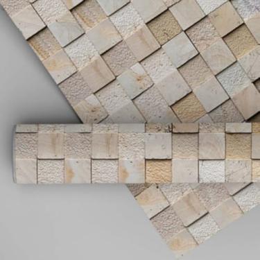 Imagem de Papel de Parede Realista Pastilha Canjiquinha Lavável Autocolante 5 Metros x 45 Cm