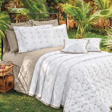 Imagem de Kit Istambul Casal Queen 5 Peças Bordado Percal 200 Fios - Realeza Enx