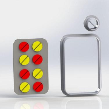 Imagem de Cortador Enfermagem Cartela de Comprimidos Tamanho 5cm