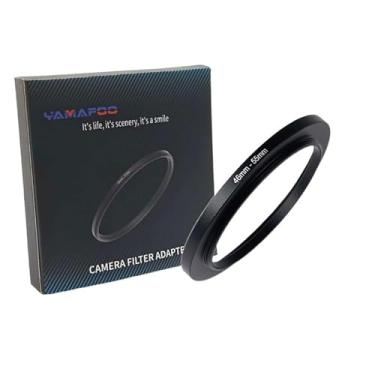 Imagem de Adaptador de anel de metal para cima/para baixo compatível com câmeras mirrorless DSLR Lens, conversor de rosca de filtro UV CPL ND, preto (46-55)