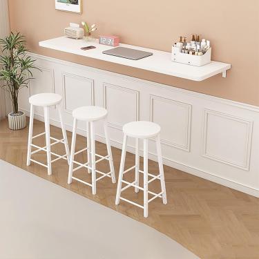 Imagem de Mesa Dobrável Flutuante Moderna Escritório Em Casa Mesa Dobrável Mesa De Computador Dobrável Montada Na Parede Economia De Espaço Fácil De Montar Para Cozinha Lavanderia, White, 100x40cm