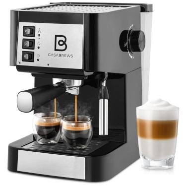 Imagem de Máquina de Café Expresso Automática 1.5L 20 Bar de Aço Inoxidável, 950W, 110v, CASABREWS CM1699, Preto
