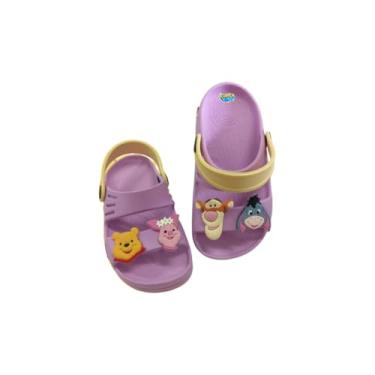 Imagem de Papete Ursinho Turminha Sandália Infantil Leve Uso Diário (Lilás/Amarelo bb, BR, Bebê, Faixa Numérico, 23, 24)